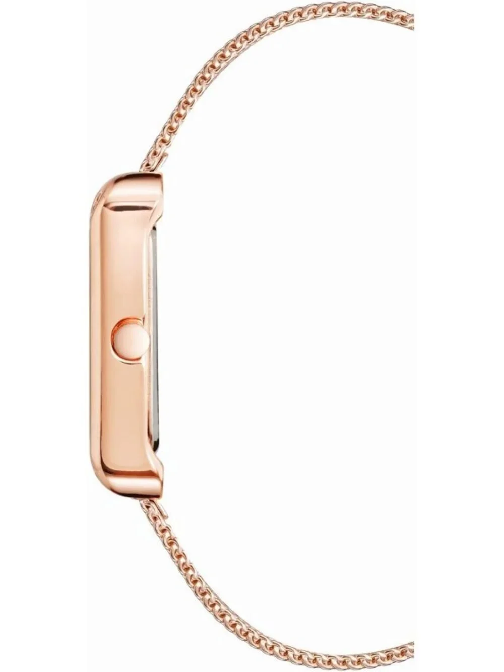 Nine West Women's Rose Gold Analog Quartz Solid Mesh Rectangular Bracelet Watch